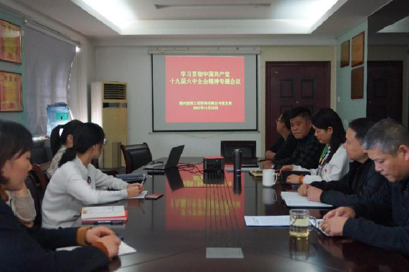 咨詢黨支部召開學(xué)習(xí)貫徹中國(guó)共產(chǎn)黨十九屆六中全會(huì)精神專題會(huì)議
